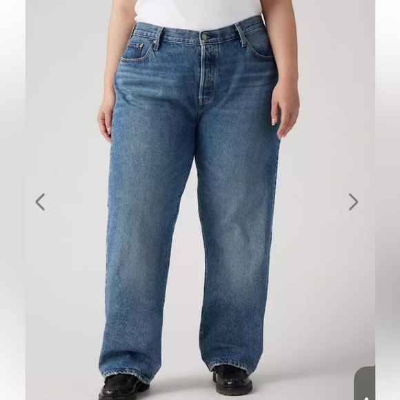 Levi's 501 ‘90s Rigid Loose Straight Leg Jean Not My News Channel Blue 22W‎ - Picture 2 of 10